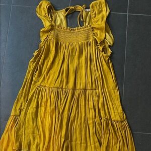 Free People Mustard Midi Dress